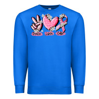 True Royal peace love cure breast cancer Premium Sweatshirt - CowGirlArtShop