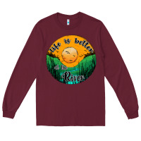 Burgundy life is better at the river Long Sleeve Tee - JahusDesignShop
