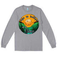 Heather Grey life is better at the river Long Sleeve Tee - JahusDesignShop