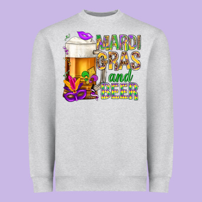 Mardi Gras And Beer Heavyweight Sweatshirt Designed By Bundleandbundleshop