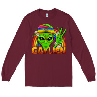 Burgundy Gaylien LGBTQ Pride Long Sleeve Tee - BundleAndBundleShop