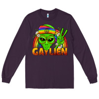 Plum Gaylien LGBTQ Pride Long Sleeve Tee - BundleAndBundleShop