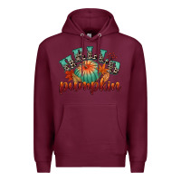 Burgundy hello pumpkin Premium Hoodie - CowGirlArtShop