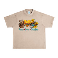 French Oak peace love country cowhide cowboy hat Urban Heavy Tee - AdoDesignShop