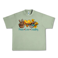 Oil Green peace love country cowhide cowboy hat Urban Heavy Tee - AdoDesignShop