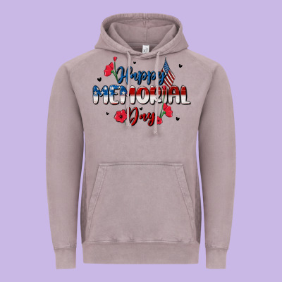 Happy Memorial Day Vintage Hoodie Designed By Maliassmallbusiness