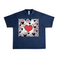 Navy valentine's day hearts Urban Heavy Tee - MaliasSmallBusiness