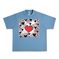 Pebble Blue valentine's day hearts Urban Heavy Tee - MaliasSmallBusiness