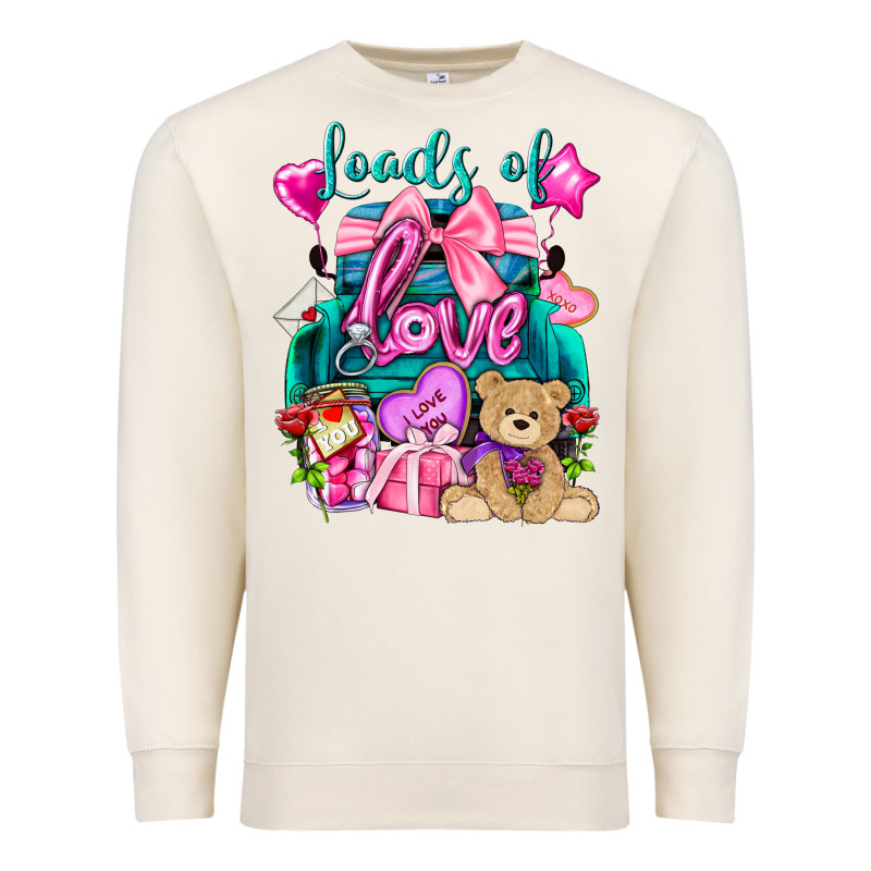 Loads Of Love Truck Valentine's Day Premium Sweatshirt by HowdyJamesFarm | Teevron