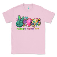Bubblegum Pink peace love art Classic Tee - NancyCooperArtShop