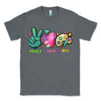 Charcoal Heather peace love art Classic Tee - NancyCooperArtShop
