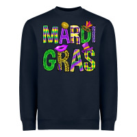 Navy Mardi Gras Carnaval Mask With Fleur De Lis Heavyweight Sweatshirt - BundleAndBundleShop