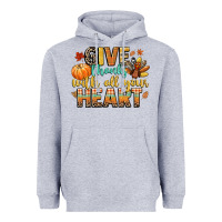 Heather Grey give thanks with all your heart Heavyweight Hoodie - CowGirlArtShop