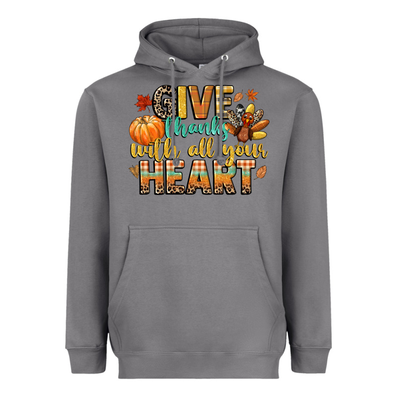 Give Thanks With All Your Heart Heavyweight Hoodie by CowGirlArtShop | Teevron