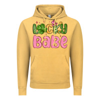 Vintage Mustard lucky babe st patrick s day Vintage Hoodie - MaliasSmallBusiness