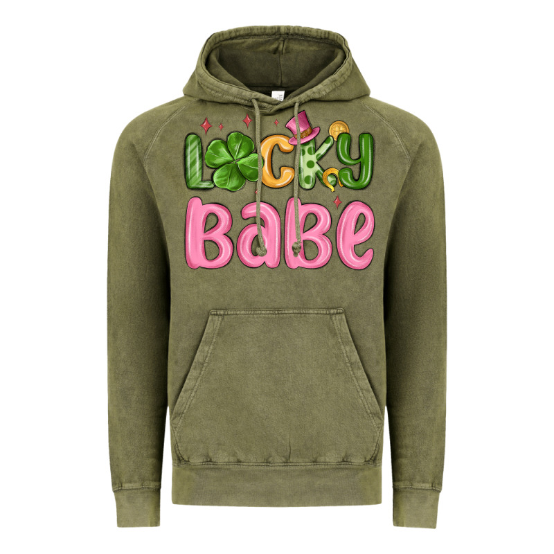 Lucky Babe St Patrick S Day Vintage Hoodie by MaliasSmallBusiness | Teevron