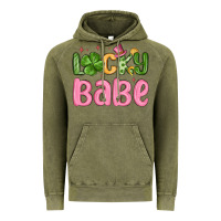 Vintage Olive lucky babe st patrick s day Vintage Hoodie - MaliasSmallBusiness