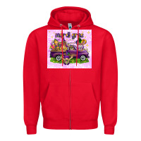 Red Mardi Gras with gnomes Zipper Hoodie - NancyCooperArtShop