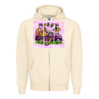 Sandshell Mardi Gras with gnomes Zipper Hoodie - NancyCooperArtShop