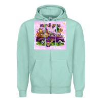 Seafoam Mardi Gras with gnomes Zipper Hoodie - NancyCooperArtShop