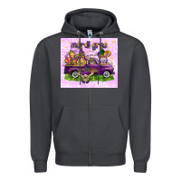 Smoke Mardi Gras with gnomes Zipper Hoodie - NancyCooperArtShop