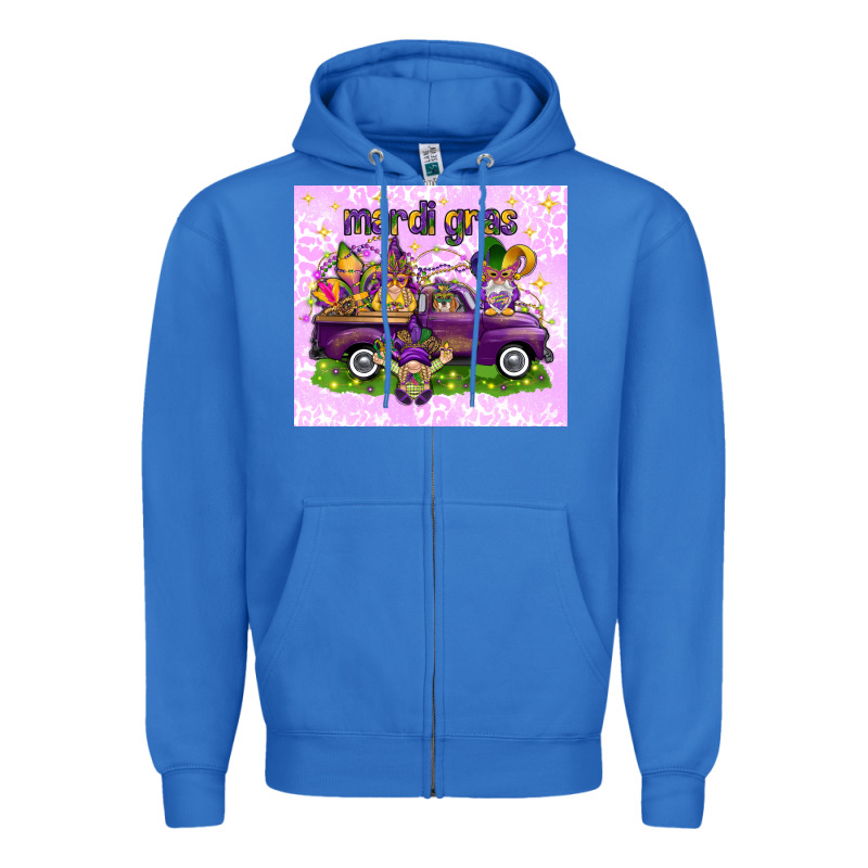 Mardi Gras With Gnomes Zipper Hoodie by NancyCooperArtShop | Teevron