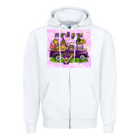 White Mardi Gras with gnomes Zipper Hoodie - NancyCooperArtShop