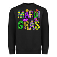 Black Mardi gras carnaval mask digital paper, Heavyweight Sweatshirt - BundleAndBundleShop
