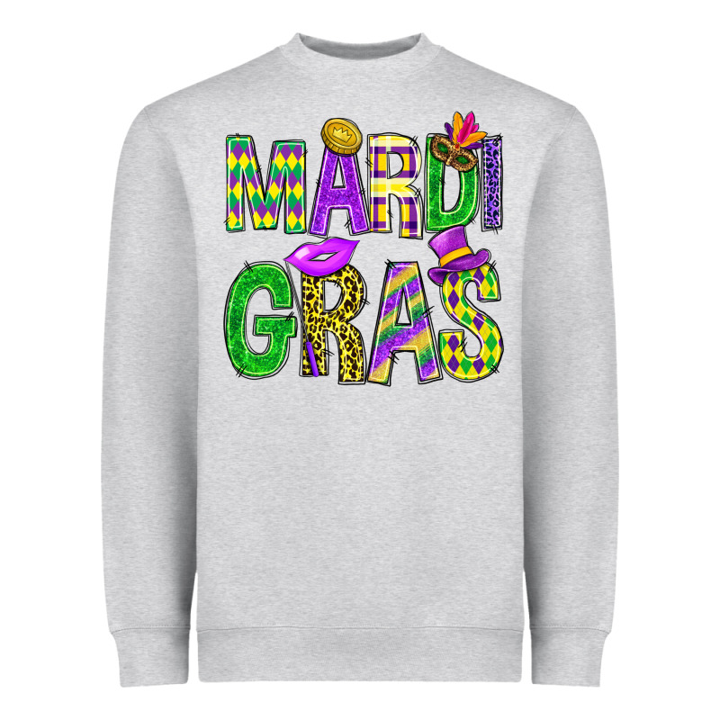Mardi Gras Carnaval Mask Digital Paper, Heavyweight Sweatshirt by BundleAndBundleShop | Teevron