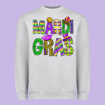 Mardi Gras Carnaval Mask Digital Paper, Heavyweight Sweatshirt Designed By Bundleandbundleshop
