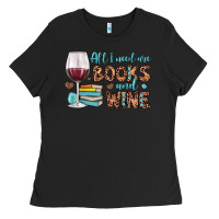 Black all i need are books and wine Ladies Tee - JahusDesignShop