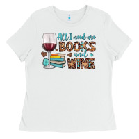 White all i need are books and wine Ladies Tee - JahusDesignShop