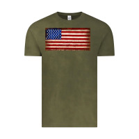 Vintage Olive American flag Vintage Tee - JahusDesignShop