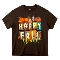 Chocolate Brown happy fall y'all Heavy Core Tee - Artiststas