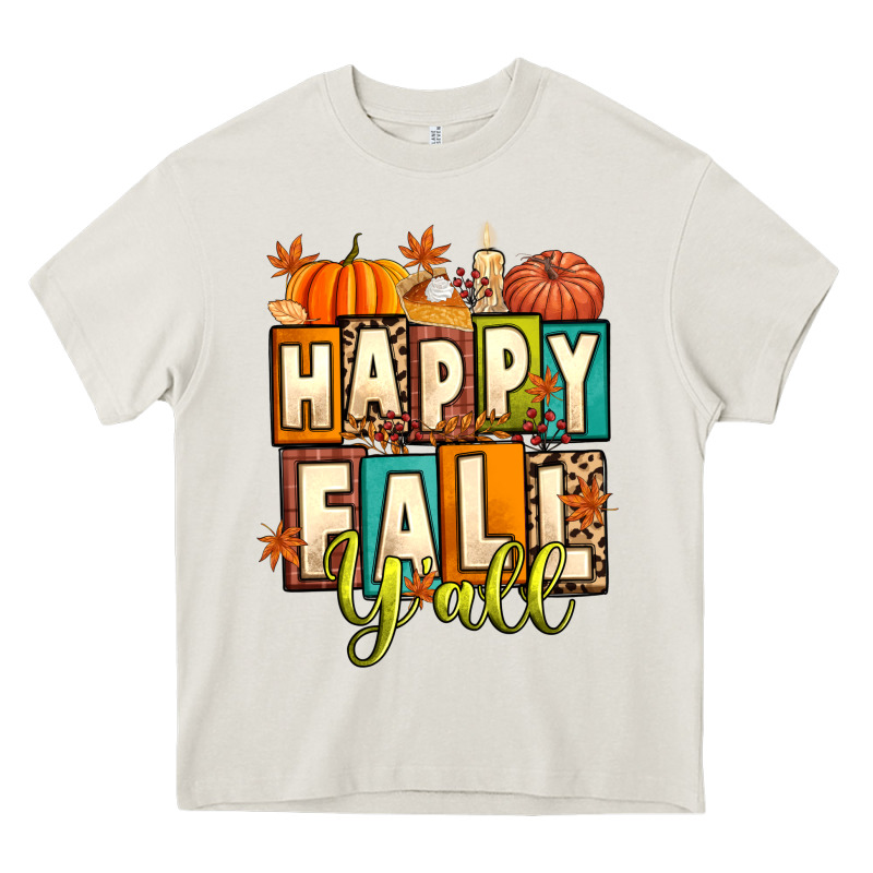 Happy Fall Y'all Heavy Core Tee by Artiststas | Teevron