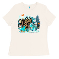 Bone winter hearts with snowmans Ladies Tee - AdoDesignShop