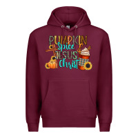 Burgundy pumpkin spice and jesus christ Premium Hoodie - CowGirlArtShop