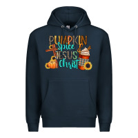 Navy pumpkin spice and jesus christ Premium Hoodie - CowGirlArtShop