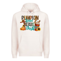 Pale Pink pumpkin spice and jesus christ Premium Hoodie - CowGirlArtShop
