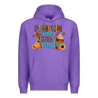 Purple pumpkin spice and jesus christ Premium Hoodie - CowGirlArtShop