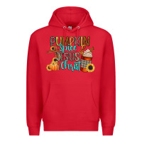 Red pumpkin spice and jesus christ Premium Hoodie - CowGirlArtShop