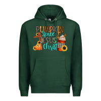 Sports Green pumpkin spice and jesus christ Premium Hoodie - CowGirlArtShop