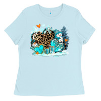 Winter Hearts With Snowmans Ladies Tee | Teevron
