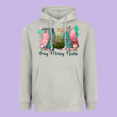 Verry Merry Nurse Heavyweight Hoodie Designed By Cowgirlartshop