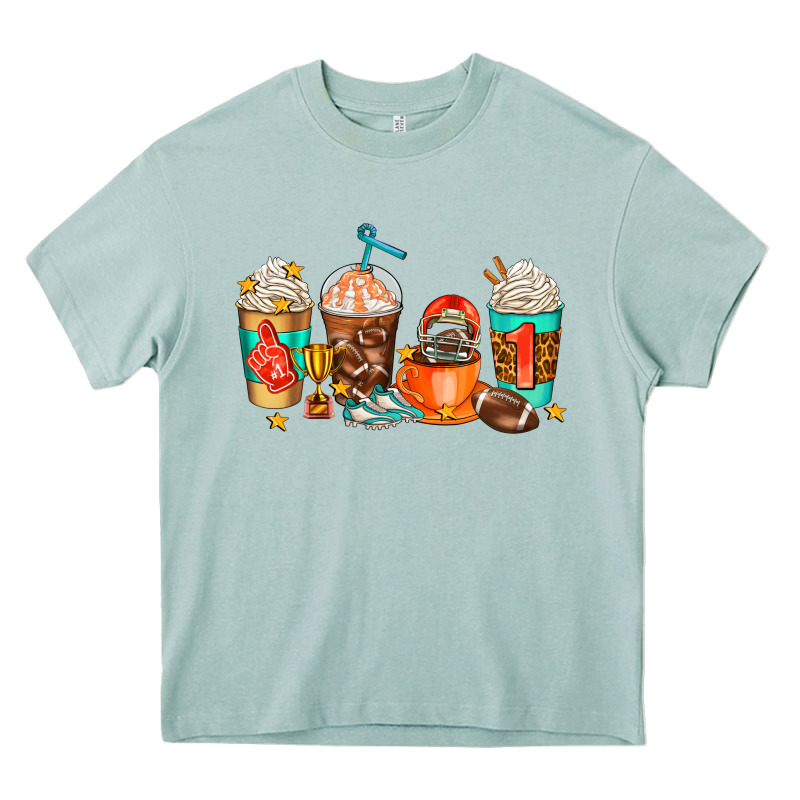 American Football Coffee Cups Heavy Core Tee by AdoDesignShop | Teevron