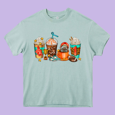 American Football Coffee Cups Heavy Core Tee Designed By Adodesignshop