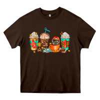 Chocolate Brown American football coffee cups Heavy Core Tee - AdoDesignShop