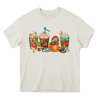 Cream American football coffee cups Heavy Core Tee - AdoDesignShop
