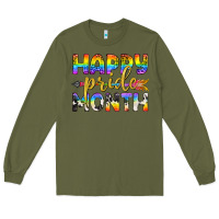Army Green Western Happy Pride Month LGBTQ+ Long Sleeve Tee - BundleAndBundleShop