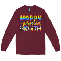 Burgundy Western Happy Pride Month LGBTQ+ Long Sleeve Tee - BundleAndBundleShop